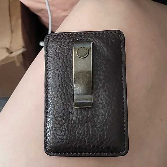 Marc by Marc Jacobs Men’s Clip Card Holder Badge Holder 100% Cow Leather - Picture 1 of 4